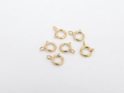 14 K Gold Filled Spring Ring Clasps, 5.5 mm Jewelry Findings # 2116, Stamped 14 20 with Closed Loops