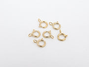 14 K Gold Filled Spring Ring Clasps, 5.5 mm Jewelry Findings #2116, Stamped 14 20 with Closed Loops