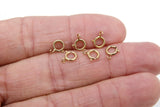 14 K Gold Filled Spring Ring 7.0 mm Clasps, 6.0 mm Jewelry Findings # 2118, 8.0 mm Stamped 14 20 with Open Loop