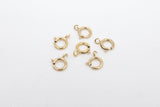 14 K Gold Filled Spring Ring 7.0 mm Clasps, 6.0 mm Jewelry Findings # 2118, 8.0 mm Stamped 14 20 with Open Loop