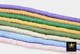 6mm Clay Flat Beads, Heishi beads in Polymer Clay Disc CB #86, Assorted Colors in FULL 16 inch Strands