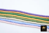 6mm Clay Flat Beads, Heishi beads in Polymer Clay Disc CB #86, Assorted Colors in FULL 16 inch Strands