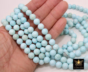 Baby Blue Turquoise Beads, Round Baby Blue Beads BS #79, size 10 mm 16 inch FULL Strands