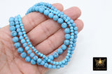 Blue Turquoise Beads, Round Matte Sea Blue Beads BS #66, Frosted Howlite Beads size 4 mm 6 mm or 8 mm