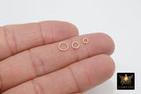14 K Gold Filled Twist Jump Rings, Open Snap Close Sparkle Textured Rings #2108, 4.0 mm 5.0 mm 6 mm
