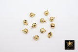 Gold Bell Charms, 25 Pc bell dangles #3121, Round Tiny Brass Christmas Bells