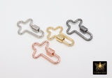 Gold Heart Screw Clasps, Large Silver Connector Claw #2657, Black or Rose Gold Necklace and Bracelet Links