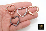 Gold Heart Screw Clasps, Large Silver Connector Claw #2657, Black or Rose Gold Necklace and Bracelet Links