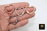 Gold Heart Screw Clasps, Large Silver Connector Claw #2657, Black or Rose Gold Necklace and Bracelet Links