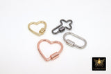 Gold Cross Screw Clasps, Small Silver Connector Claw #2658, Black or Rose Necklace and Bracelet Links