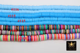 1 or 2 Strands 6 mm Clay Flat Beads, Heishi beads in Polymer Clay Disc CB #125, Rondelle Stone Beads