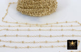 925 Sterling Silver Satellite Cable Chains, 14 K Gold Filled 2.1 mm Rondelle beads CH# 826, Unfinished 14 20 Hammered Flat Cable