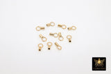 14 K Gold Filled Crimp End Caps, Gold Dainty Chain Necklace Crimps #2123, 4 mm Ring and 1.0 or 1.4 mm ID Hole
