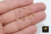 14 K Gold Filled Crimp End Caps, Gold Dainty Chain Necklace Crimps #2123, 4 mm Ring and 1.0 or 1.4 mm ID Hole