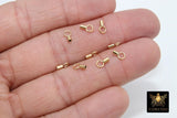 14 K Gold Filled Crimp End Caps, Gold Dainty Chain Necklace Crimps #2123, 4 mm Ring and 1.0 or 1.4 mm ID Hole, Jewelry Findings