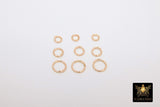 14 K Gold Filled Twist Jump Rings, Open Snap Close Sparkle Textured Rings #2108, 4.0 mm 5.0 mm 6 mm