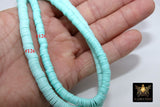 1 or 2 Strands 6 mm Clay Flat Beads, Heishi beads in Polymer Clay Disc CB #125, Rondelle Stone Beads