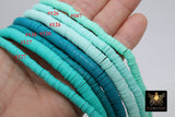 1 or 2 Strands 6 mm Clay Flat Beads, Heishi beads in Polymer Clay Disc CB #125, Rondelle Stone Beads