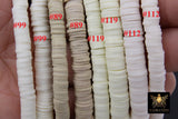 1 or 2 Strands 6 mm Clay Flat Beads, Heishi beads in Polymer Clay Disc CB #125, Rondelle Stone Beads