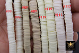 1 or 2 Strands 6 mm Clay Flat Beads, Heishi beads in Polymer Clay Disc CB #125, Rondelle Stone Beads