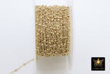 925 Sterling Silver Satellite Cable Chains, 14 K Gold Filled 2.1 mm Rondelle beads CH# 826, Unfinished 14 20 Hammered Flat Cable