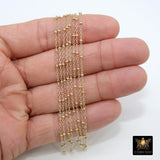 925 Sterling Silver Satellite Cable Chains, 14 K Gold Filled 2.1 mm Rondelle beads CH# 826, Unfinished 14 20 Hammered Flat Cable