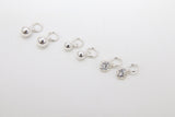 925 Sterling Silver Hoop Charms, Hooplet Dangle CZ Charms for Necklace #2136, Ball Huggies or Bracelets