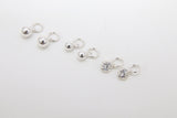 925 Sterling Silver Hoop Charms, Hooplet Dangle CZ Charms for Necklace # 2136, Ball Huggies or Bracelets