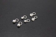 925 Sterling Silver Hoop Charms, Hooplet Dangle CZ Charms for Necklace # 2136, Ball Huggies or Bracelets