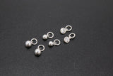 925 Sterling Silver Hoop Charms, Hooplet Dangle CZ Charms for Necklace #2136, Ball Huggies or Bracelets