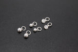 925 Sterling Silver Hoop Charms, Hooplet Dangle CZ Charms for Necklace #2136, Ball Huggies or Bracelets