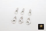 925 Sterling Silver Swivel Lobster Clasps, Large Albert Silver Push Clip Lobster Claws # 2121, Jewelry Findings 7.5 x 16 mm