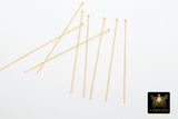 14 K Gold Filled Headpins, 14 20 Long Wire Flat End Pins for Bead Inserts #2111, 2 Inch long with 1.5 mm Head