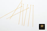 14 K Gold Filled Flat Headpins, 14 20 Long Wire Flat End Pins for Bead Inserts # 2111, 2 Inch long with 1.5 mm Head