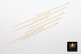 14 K Gold Filled Flat Headpins, 14 20 Long Wire Flat End Pins for Bead Inserts #2111, 2 Inch long with 1.5 mm Head