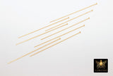 14 K Gold Filled Flat Headpins, 14 20 Long Wire Flat End Pins for Bead Inserts # 2111, 2 Inch long with 1.5 mm Head