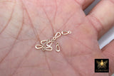 14 K Gold Filled Quality Tag Ends, 14 20 Stamped 1/20 14K Chain Lobster Clasp Tag Ends #2113, Large Hole End