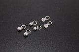 925 Sterling Silver Hoop Charms, Hooplet Dangle CZ Charms for Necklace #2136, Ball Huggies or Bracelets