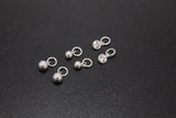 925 Sterling Silver Hoop Charms, Hooplet Dangle CZ Charms for Necklace #2136, Ball Huggies or Bracelets