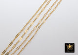 14 K Gold Filled Bar Chains, 925 Sterling Silver Sequin 2.7 mm Bar CH# 750, Unfinished Dainty Chain