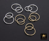 14 K Gold Filled Two Circle Link Rings, 12 and 16 mm 925 Sterling Silver Interlocking Rings #2114, Soldered Double Infinity Rings