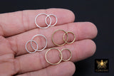 14 K Gold Filled Two Circle Link Rings, 12 and 16 mm 925 Sterling Silver Interlocking Rings #2114, Soldered Double Infinity Rings