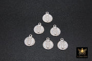 925 Silver Virgin Mary Charms, 14 mm Virgin Guadalupe # 896, Blessed Rosary Charms