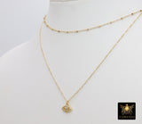 14 K Gold Filled Evil Eye Dainty Necklace, Clear Eye Cable Necklace, CZ Turquoise Blue Turkish Greek Evil Eye