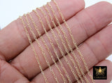 925 Sterling Silver Figaro Chains, Unfinished By The Foot CH #842, 1.5 mm 14 K Gold Filled Long and Short CH #742