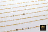 14 K Gold Filled Bar Chains, 925 Sterling Silver Sequin 2.7 mm Bar CH #750, Unfinished Dainty Chain