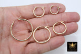 Gold Butterfly Hoop Earrings, 14 K Gold Filled Thick Hoop Dangle Charm Earrings # 2136, 5 Sizes