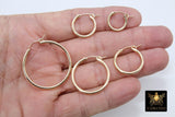 Gold Butterfly Hoop Earrings, 14 K Gold Filled Thick Hoop Dangle Charm Earrings #2136, 5 Sizes
