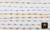 14 K Gold Filled Tube Bar Chain, Unfinished 925 Sterling Silver Sequin Long Tube Chains CH# 825, 3.0 x 1.6 mm Boho Jewelry