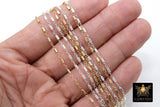 14 K Gold Filled Tube Bar Chain, Unfinished 925 Sterling Silver Sequin Long Tube Chains CH# 825, 3.0 x 1.6 mm Boho Jewelry